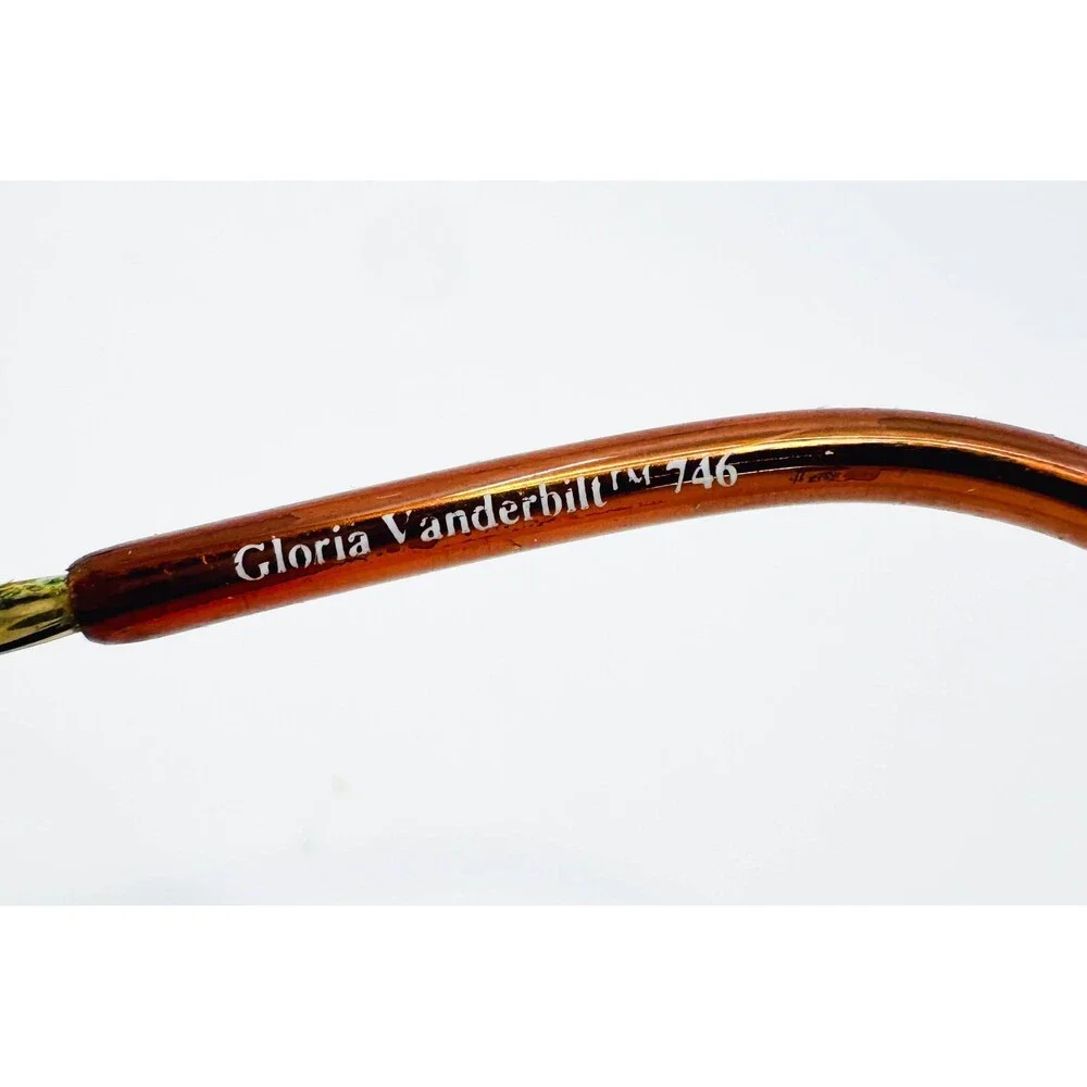 Gloria Vanderbilt Eyeglasses Womens Red Gold Vintage Zyloware 746 Frames 140